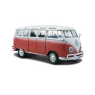 Model metalowy volkswagen samba biało-czerwiny