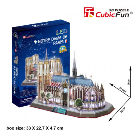 Pussel 3D Notre Dame (Ljus)