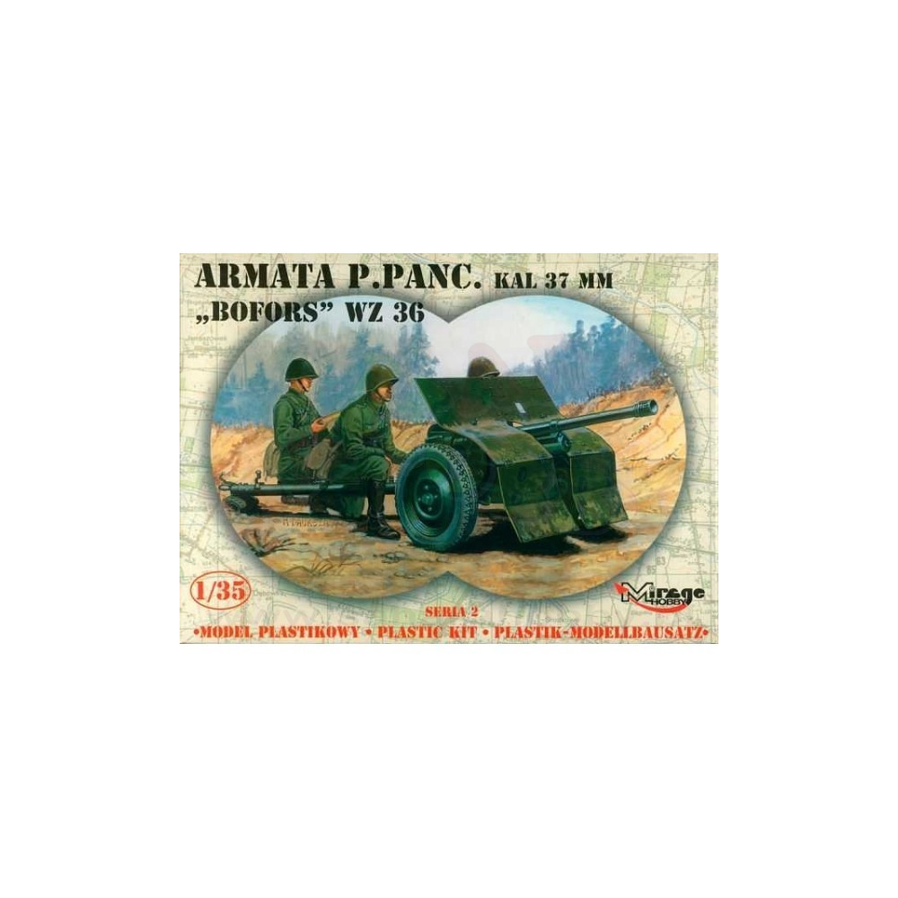 Modell av en plastpansarvärnskanon 37mm Bofors modell 36. Modell av en plastpansarvärnskanon 37mm Bofors modell 36.