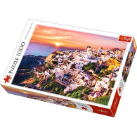 Puzzle 1000 elementów zachód słońca nad santorini
