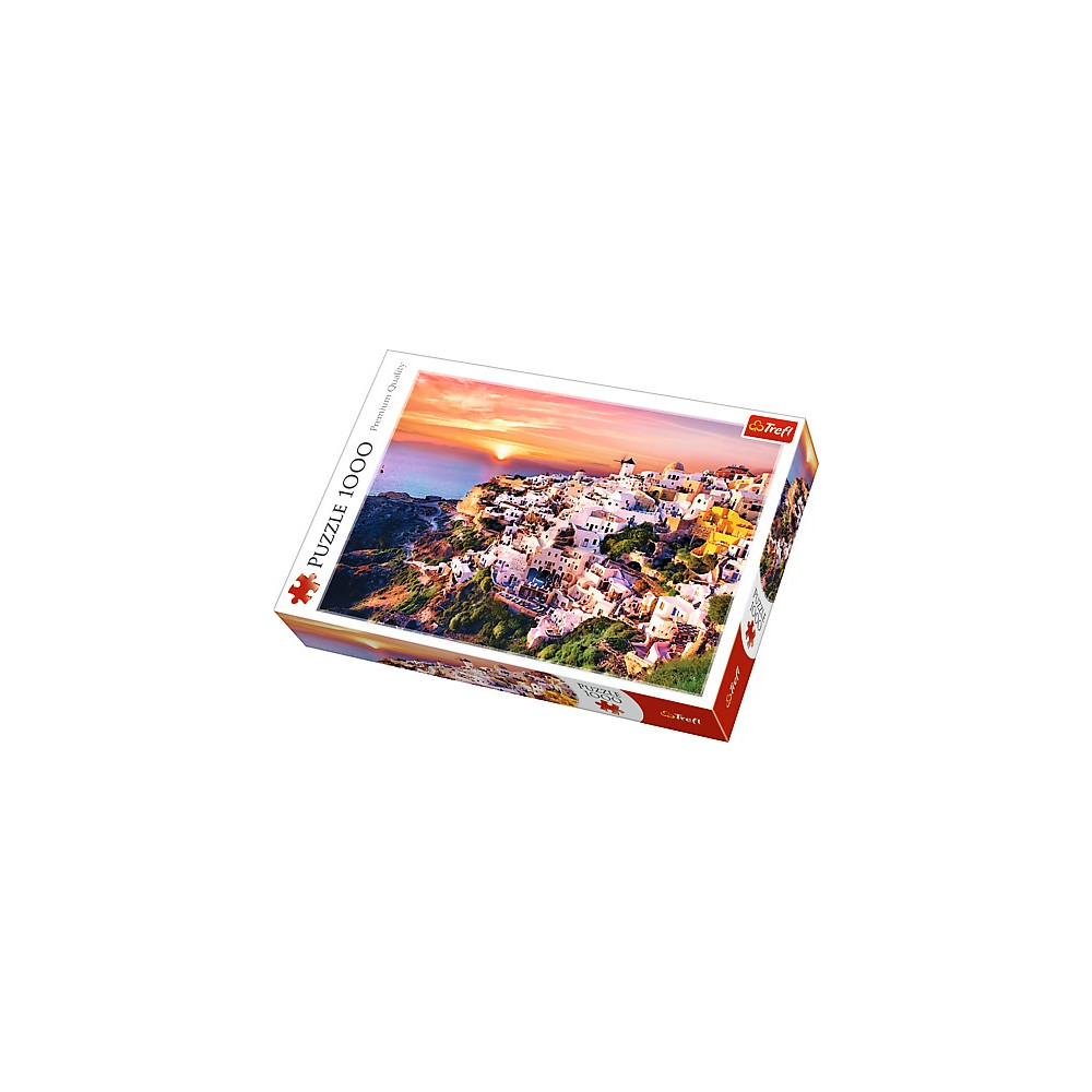 Puzzle 1000 elementów zachód słońca nad santorini