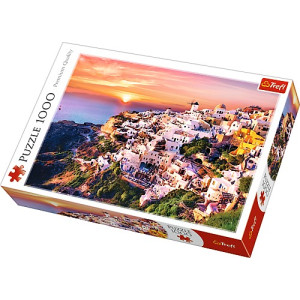 Puzzle 1000 elementów zachód słońca nad santorini