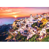 Puzzle 1000 elementów zachód słońca nad santorini