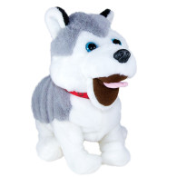 Interaktiv maskot Figo, en hund som reagerar på kommandon, husky.