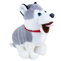 Interaktiv maskot Figo, en hund som reagerar på kommandon, husky.