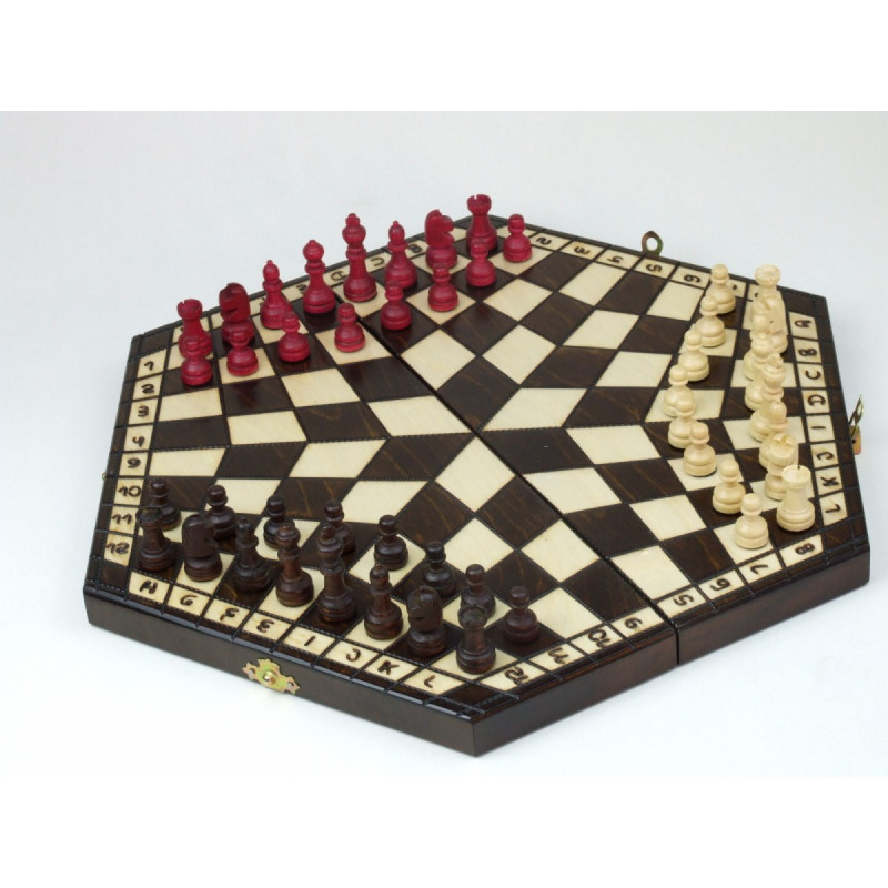 Träschack trä i trä, 3 personer