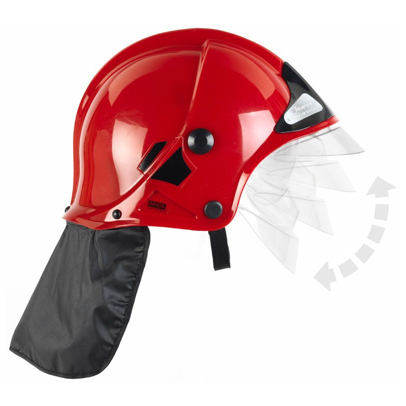 Brandhjälm röd med visir