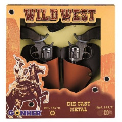 Ett set med cowboyrevolvrar, metallgonher 1470.