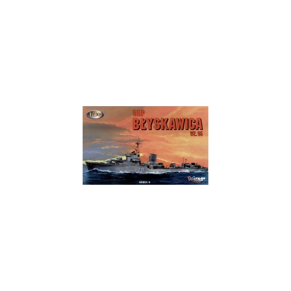Modell av plast ORP Błyskawica wz. 65