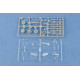 Modell av plast p-38l-5-l0 Lightning, amerikanskt stridsflygplan.