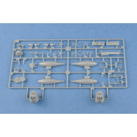 Modell av plast p-38l-5-l0 Lightning, amerikanskt stridsflygplan.