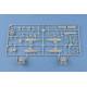 Modell av plast p-38l-5-l0 Lightning, amerikanskt stridsflygplan.