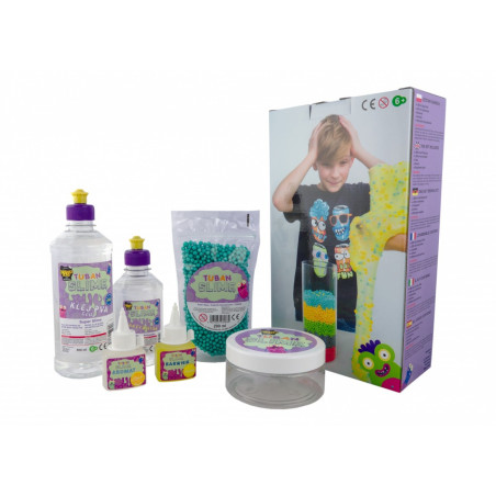 Kreativt set i en slime-låda