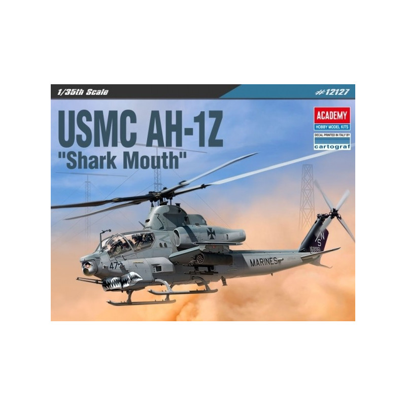 Modell i plast av USMC AH-1Z Shark Mouth