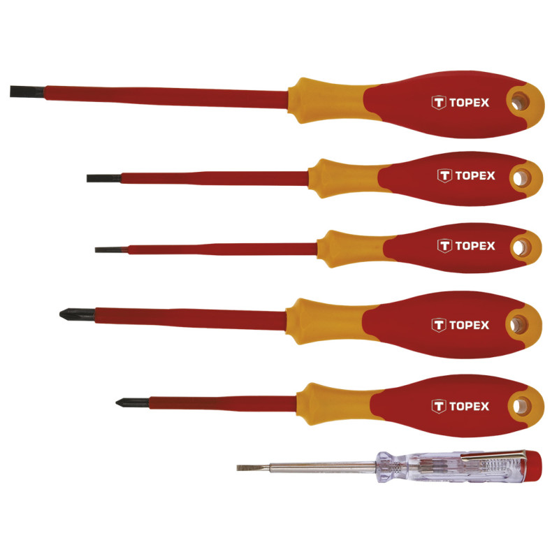 Skruvmejslar 1000V, set med 6 stycken.