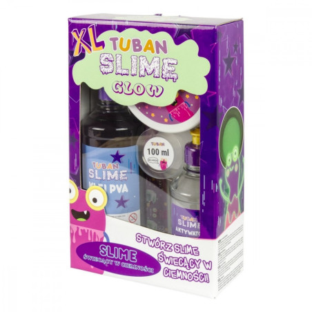 Plastisk lera set super slime - glow in the dark xl