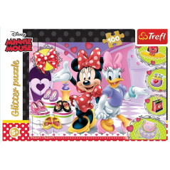 Pussel med 100 delar glitter Minnie och paljetter | HandlaSmidigt.se