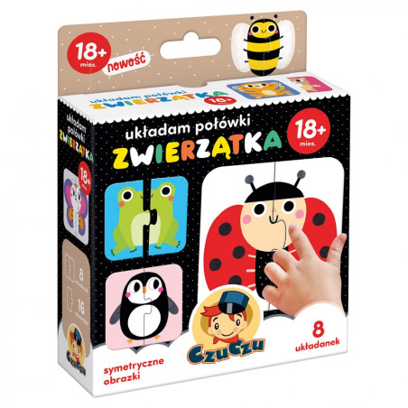 Jag lägger pussel med halva djur.