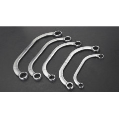 Öglade nycklar böjda 9-22 mm, set med 5 stycken.