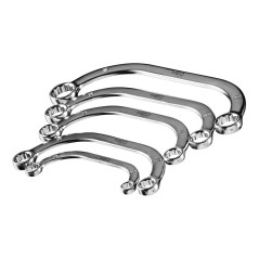 Öglade nycklar böjda 9-22 mm, set med 5 stycken.