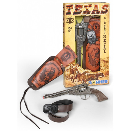 Revolver cowboy metall med holster Gonher