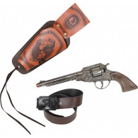 Revolver cowboy metall med holster Gonher