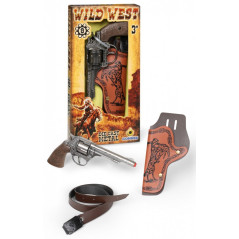 Revolver cowboy metall med hölster 8 patroner Gonher