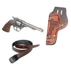 Revolver cowboy metall med hölster 8 patroner Gonher | HandlaSmidigt.se