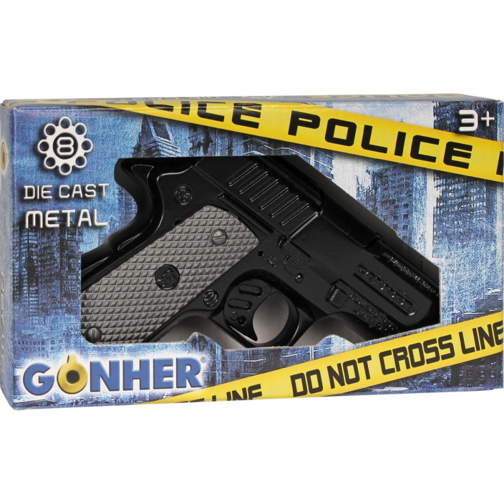 Pistolet policyjny metalowy 8 naboi gonher Pistolet policyjny metalowy 8 naboi gonher