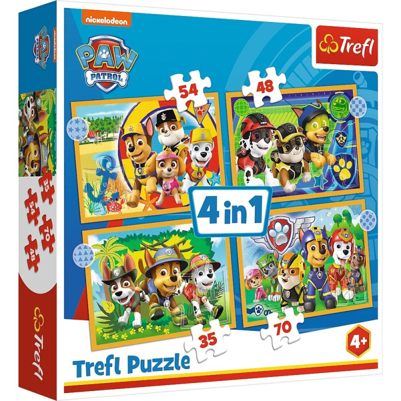 Pussel 4-i-1 semester Paw Patrol