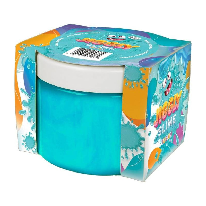 Slime jiggly - turkos pärlig 500g