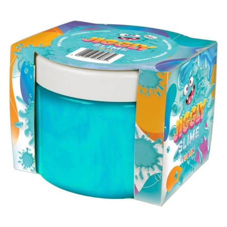 Slime jiggly - turkos pärlig 500g