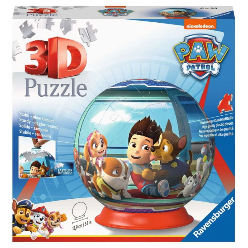 Pussel 72 element 3D boll, Paw Patrol