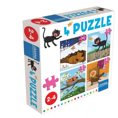 Pussel med katt med 4, 6, 9, 12 element. | HandlaSmidigt.se