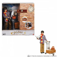 Set med en Harry Potter-docka på plattform 9 3/4.