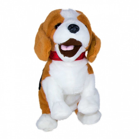 Interaktiv maskot Figo, en hund som reagerar på kommandon, beagle.