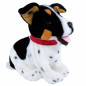 Interaktiv maskot Figo, en hund som reagerar på kommandon, jack russell terrier.
