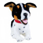 Interaktiv maskot Figo, en hund som reagerar på kommandon, jack russell terrier.