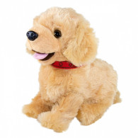 Interaktiv maskot Figo, en hund som reagerar på kommandon, labrador.