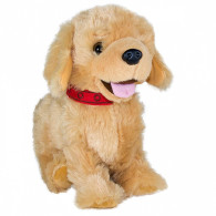 Interaktiv maskot Figo, en hund som reagerar på kommandon, labrador.