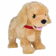 Interaktiv maskot Figo, en hund som reagerar på kommandon, labrador.