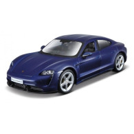 Modell i metall av Porsche Taycan Turbo S blå 1:24