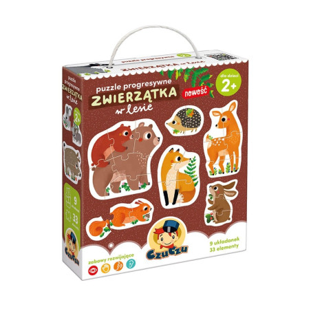 Progressiv pussel - djur i skogen