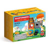 Set med magnetiska klossar stad - bank 22 delar