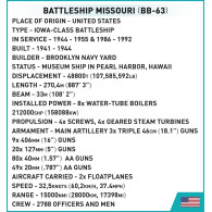 Klocki historical collection battleship missouri (bb-63)