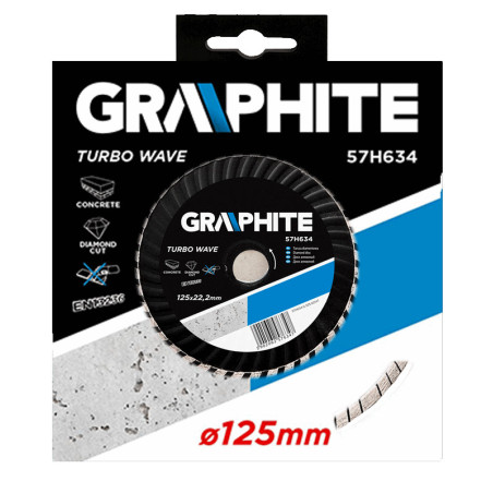 Diamantskiva 125 x 22,2 mm, turbovåg