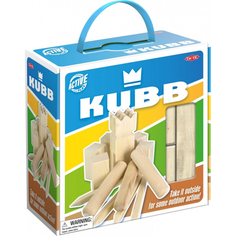 Spelet kubb i en kartongförpackning