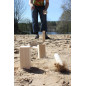 Spelet kubb i en kartongförpackning
