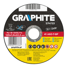 Skärande metallskiva 125 x 1,0 x 22,2 mm, 41 A60-T-BF, INOX