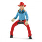 Set med cowboy- och hästfigurer och en hästkapplöpning runt tunnor i Farm World.
